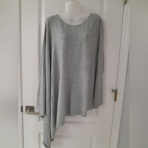 DKNY Light Gray Asymmetrical Long Sleeve